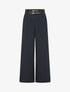Pantalon droit à double passants - Marine - 4
