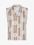Top imprimé rétro sans manches - Beige - 1