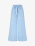Pantalon uni effet lin - Bleu - 4