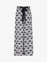 Pantalon ample taille haute imprimé dandelion - Marine - 4