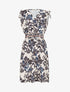Robe élastiquée à imprimé foulard - Marine - 4