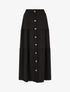 Jupe longue taille haute à boutons - Noir - 4