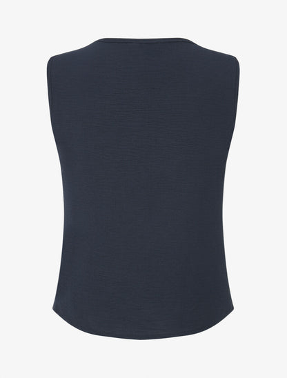 Top sans manches à col asymétrique - Marine - 2