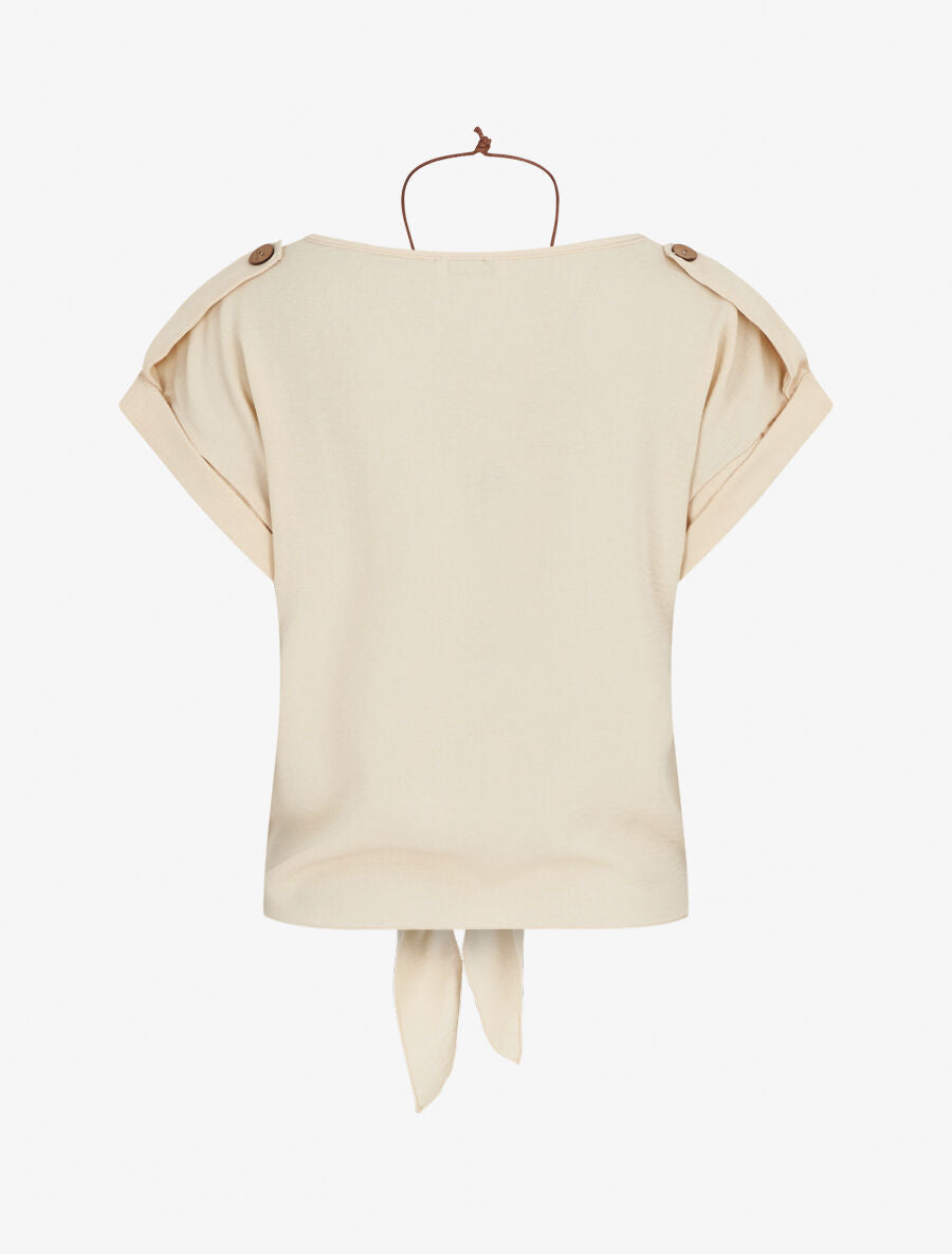 Top manches courtes à nouer - Beige - 2