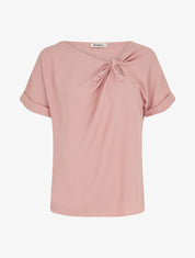 Top droit manches courtes à col asymétrique - Rose - 4