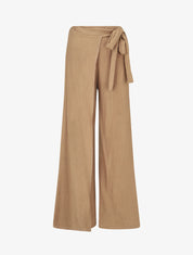 Pantalon texturé à pans - Camel - 4