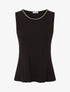 Top droit col rond fantaisie - Noir - 1