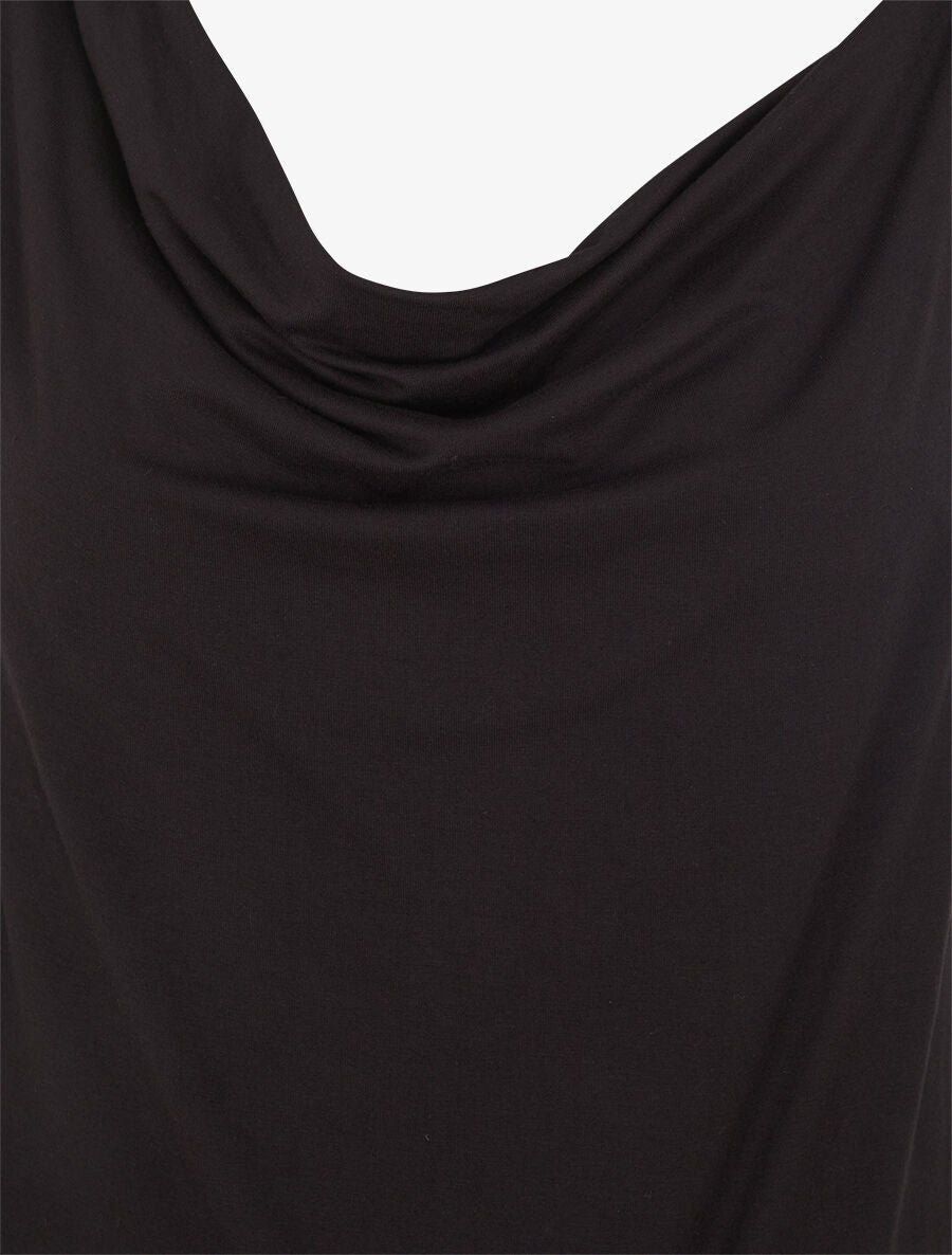 Top uni à col bénitier à empiècement bijoux - Noir - 3
