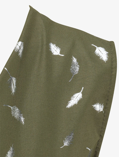Top droit sans manches flocage plumes irisées - Kaki - 3