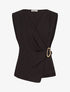 Top droit sans manches à boucle - Noir - 4