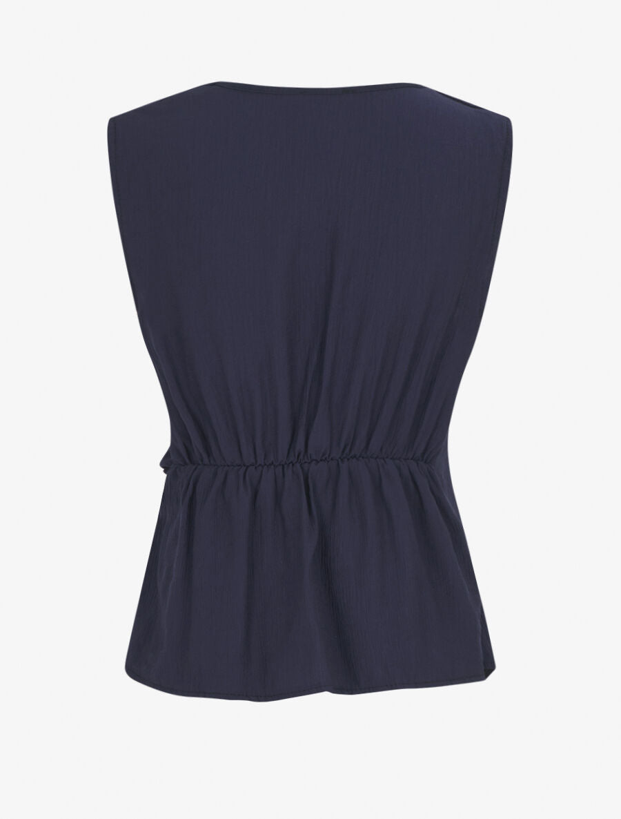Top droit sans manches à boucle - Marine - 2