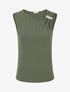 Top droit sans manches à broche plume - Kaki - 4