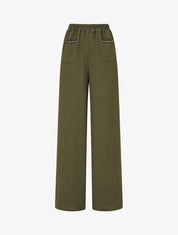 Pantalon fluide à poches stylisés - Kaki - 1