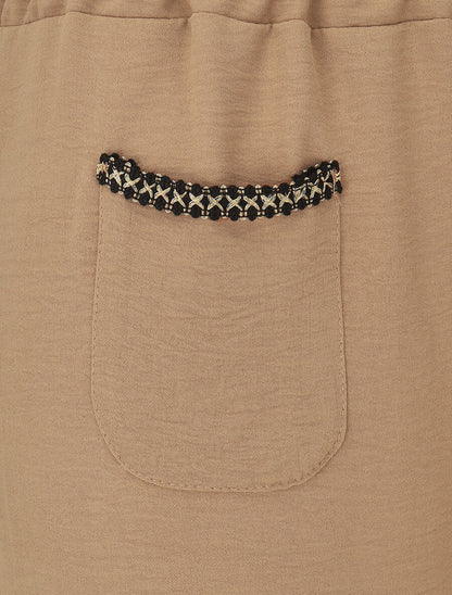 Pantalon fluide à poches stylisés - Camel - 3