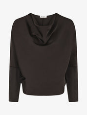 Blouse fluide unie effet satiné - Noir - 4