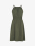 Robe unie sans manches à taille élastiquée - Kaki - 4