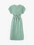 Robe longue unie à manches courtes - Vert d&