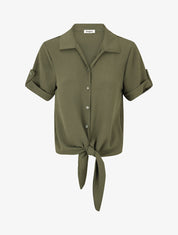 Chemise unie boutonnée - Kaki - 1