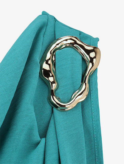 Top sans manches col bénitier à boucle - Turquoise - 3