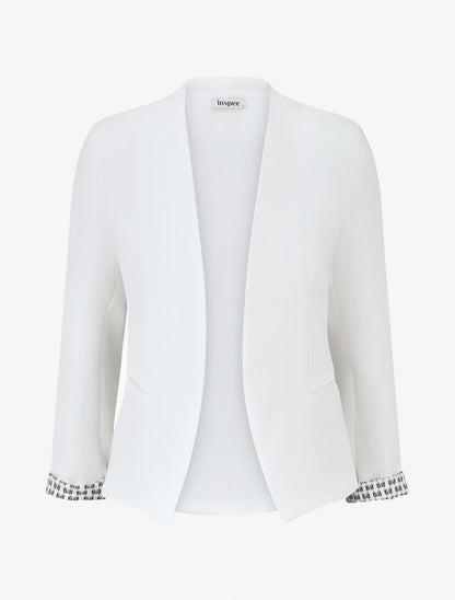 Veste droite à épaulettes - Blanc - 1