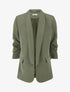 Blazer uni à manches froncées - Kaki - 1