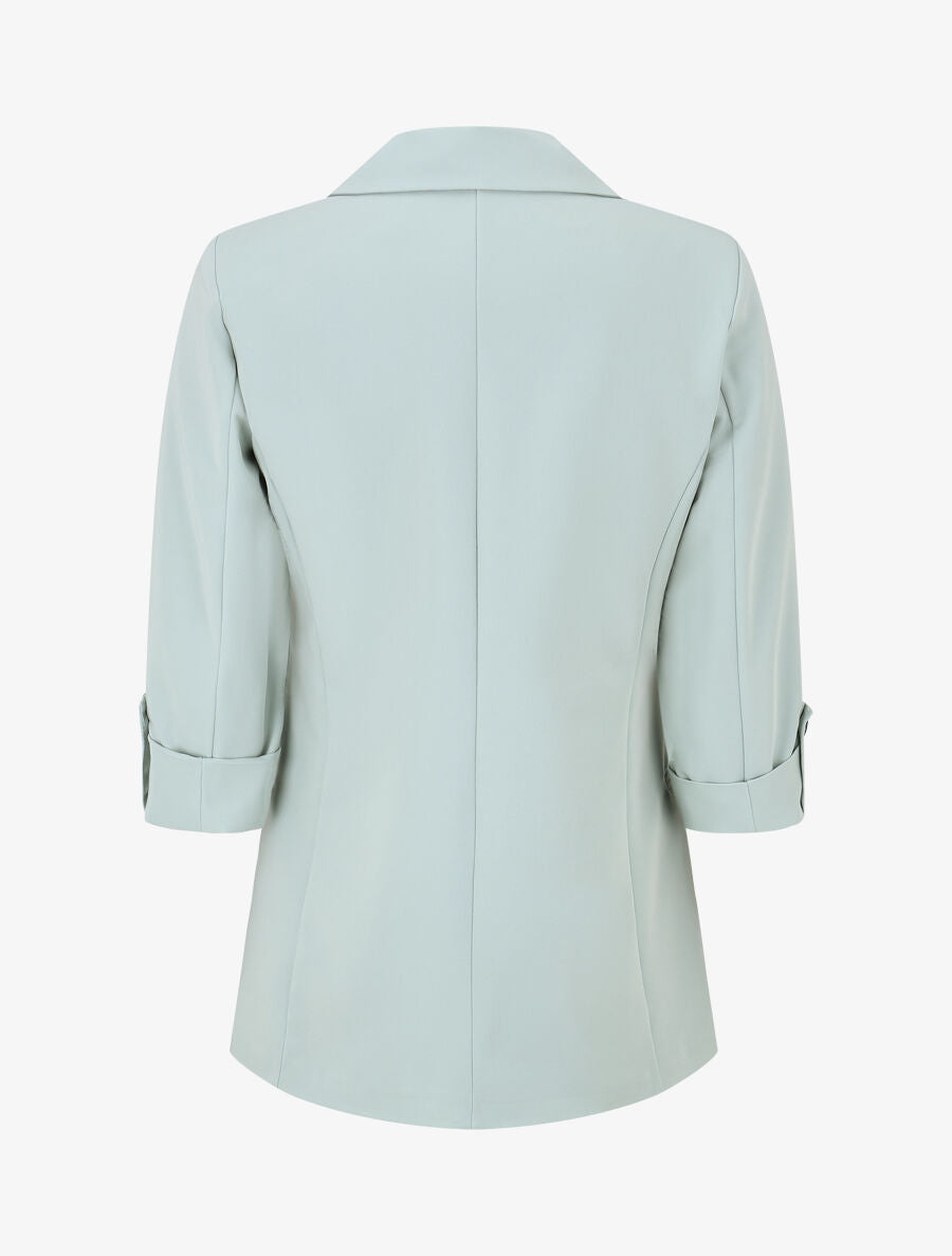 Blazer droit épaulettes et manches 3/4 - Bleu clair - 2