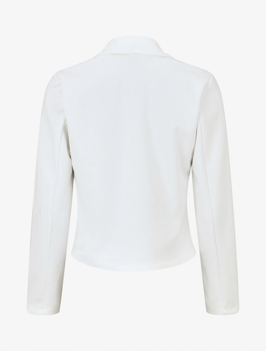 Veste en suédine à col châle - Blanc - 2