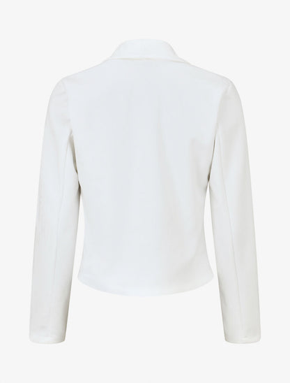 Veste en suédine à col châle - Blanc - 2