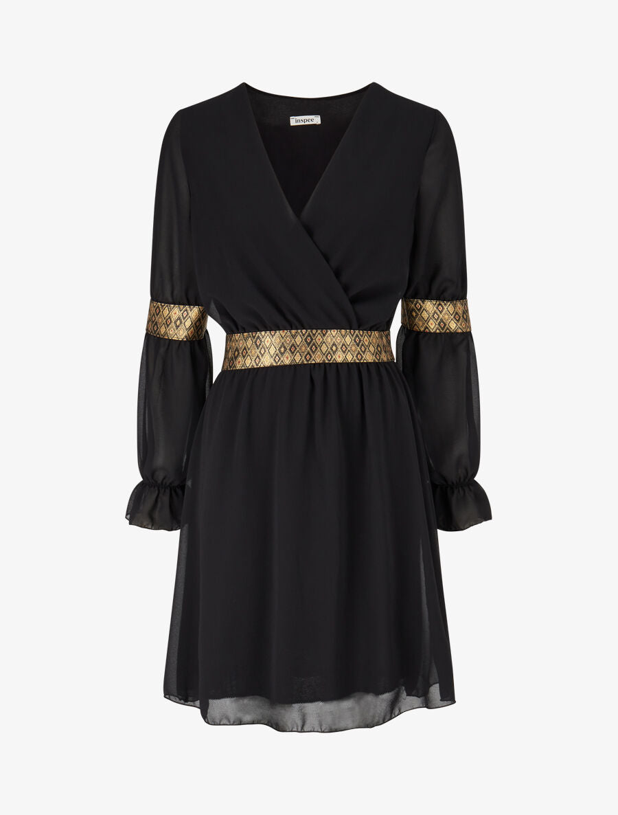 Robe patineuse à bandes irisées - Noir - 4