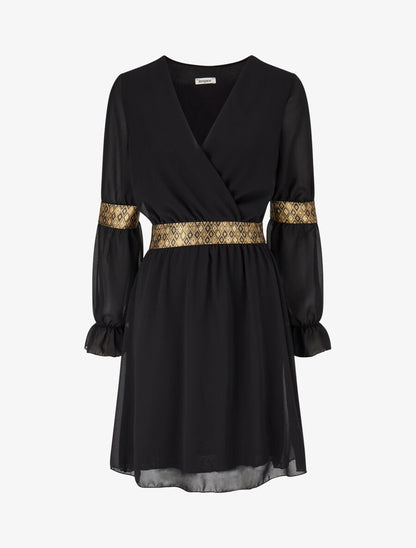 Robe patineuse à bandes irisées - Noir - 4