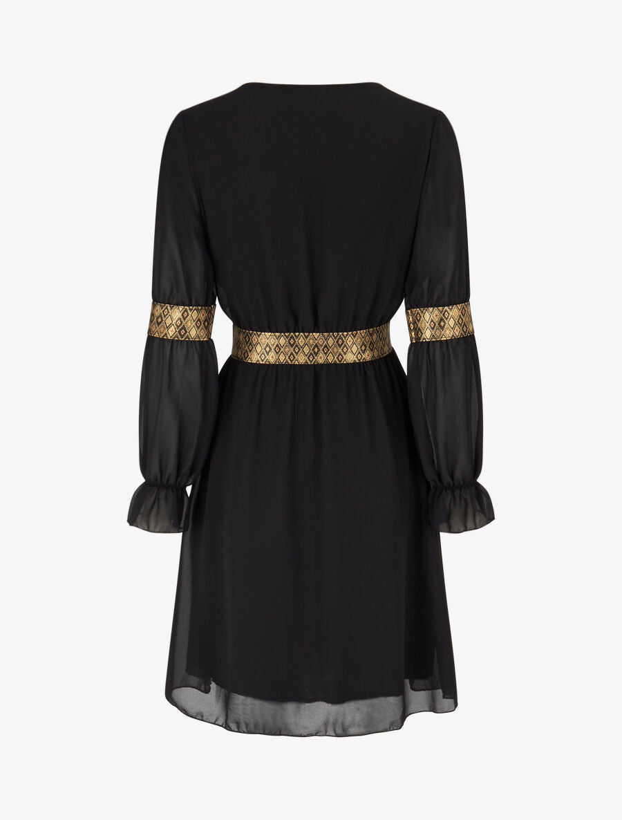 Robe patineuse à bandes irisées - Noir - 2