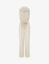 Combinaison droite sans manches style chemise - Beige - 1