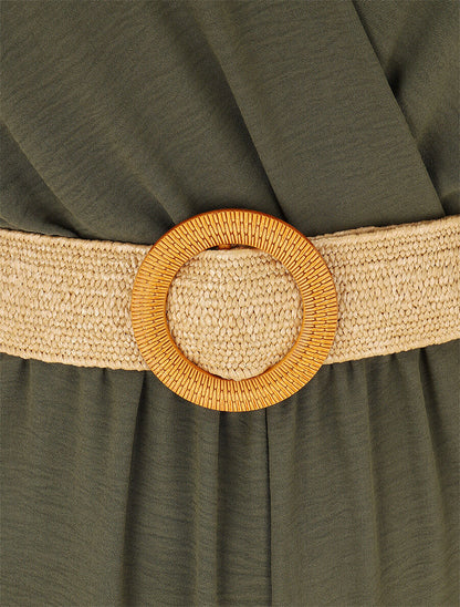 Combinaison ample col cache-coeur - Kaki - 3