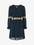Robe patineuse à bandes irisées - Marine - 1
