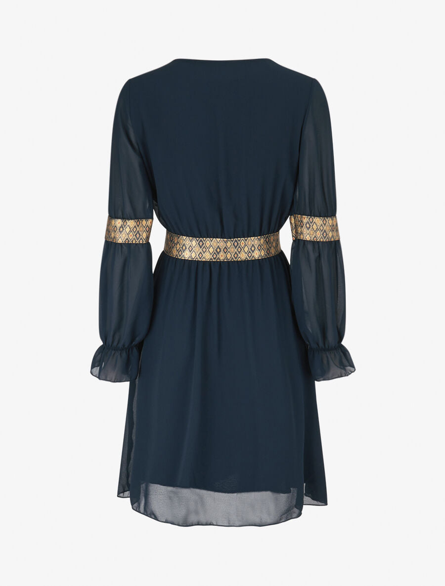 Robe patineuse à bandes irisées - Marine - 2
