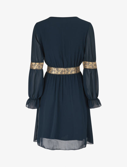 Robe patineuse à bandes irisées - Marine - 2