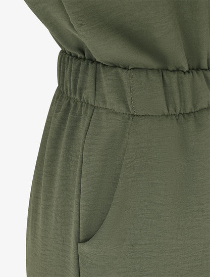 Combinaison fluide à boutons - Kaki - 3