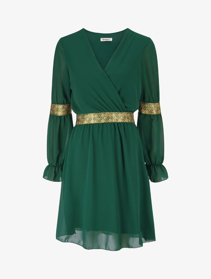 Robe patineuse à bandes irisées - Vert - 1