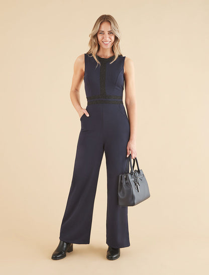 Combinaison à bande irisée - Marine - 4