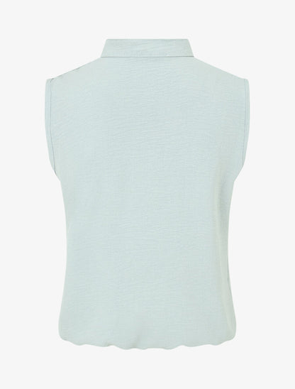 Top droit sans manches empiècements crochet - Vert d&