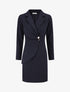 Robe fourreau style tailleur - Marine - 1