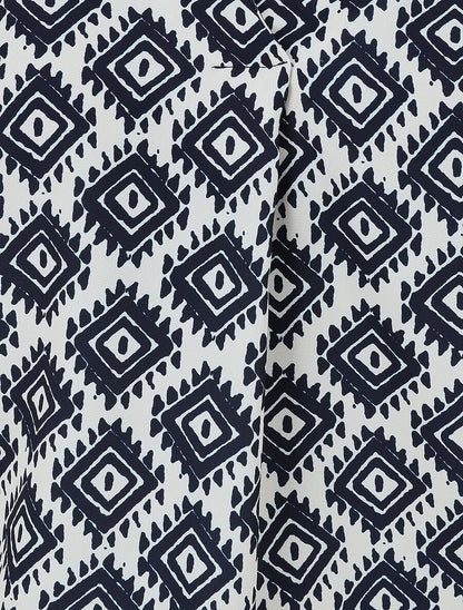 Blouse manches longues imprimé ikat - Marine - 3