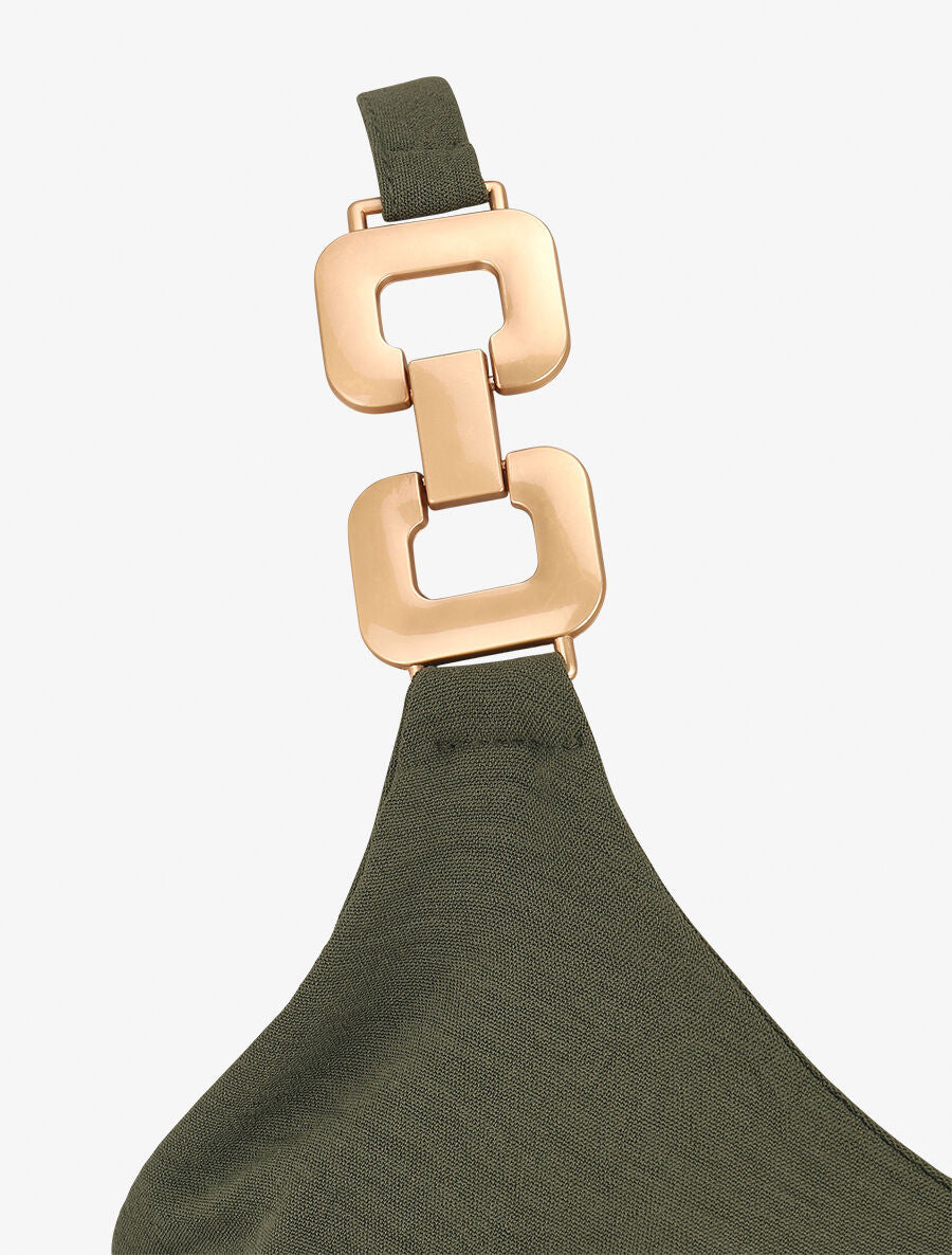 Top droit bretelles fantaisies - Kaki - 3