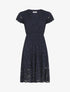 Robe mi-longue en dentelle - Marine - 4