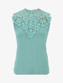 Top sans manches col rond en dentelle - Vert d&