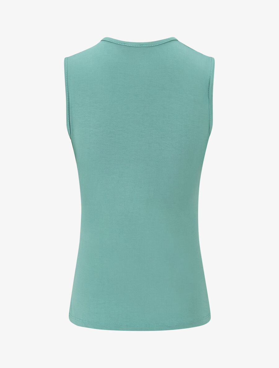 Top sans manches drapé col cache-coeur - Vert d&
