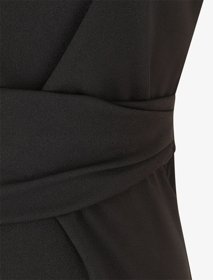 Robe ajustée à pans plissé - Noir - 3