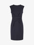 Robe ajustée à pans plissé - Marine - 1