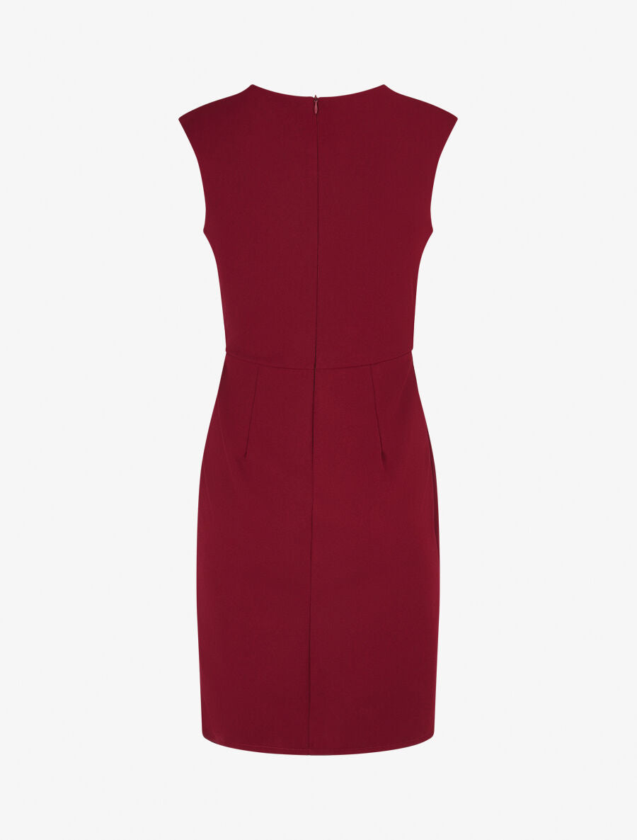 Robe ajustée à pans plissé - Bordeaux - 2