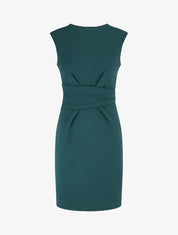 Robe ajustée à pans plissé - Vert - 5